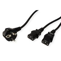VALUE Câble d'alimentation en Y, noir, 2 m