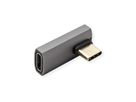 ROLINE Adaptateur USB4 Gen 3x2, Aluminium, coudé à 90°, Type C, M/F, argent