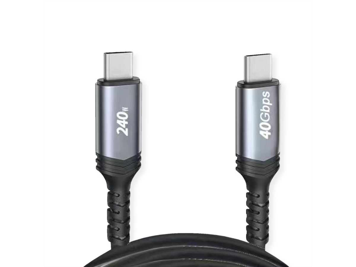 VALUE Câble USB4 Gen3x2, C–C, M/M, 240W, noir, 0,5 m