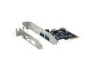 EXSYS EX-11192 Carte PCIe 2 ports USB 3.2 Gen 1 avec Self Power
