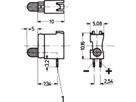 SCHROFF DEL unique Ø 3,2 mm, courte, plan de montage 1, verte