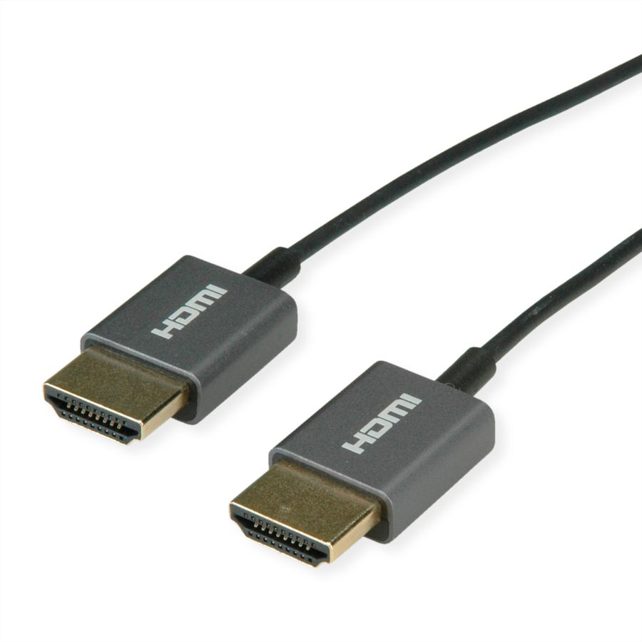 ROLINE Câble HDMI Ultra HD avec Ethernet, M/M, Ultra-Slim, coaxial, noir, 1,5 m