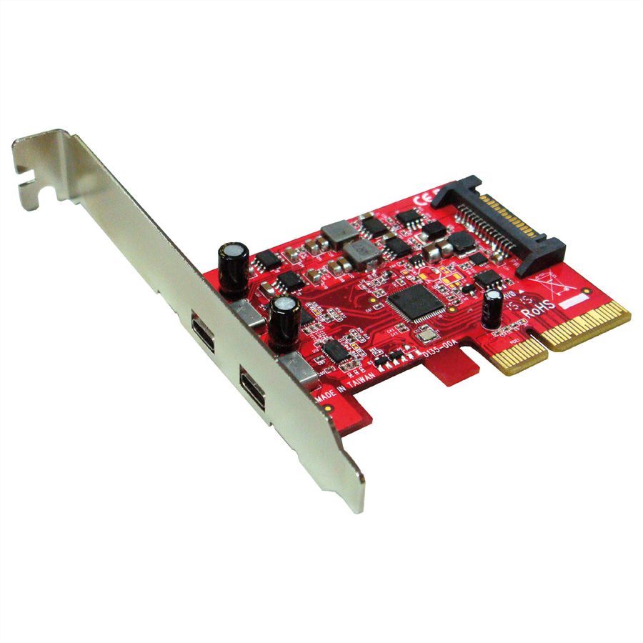 ROLINE Carte PCI-Express, USB 3.2 Gen 2, 2 ports type C