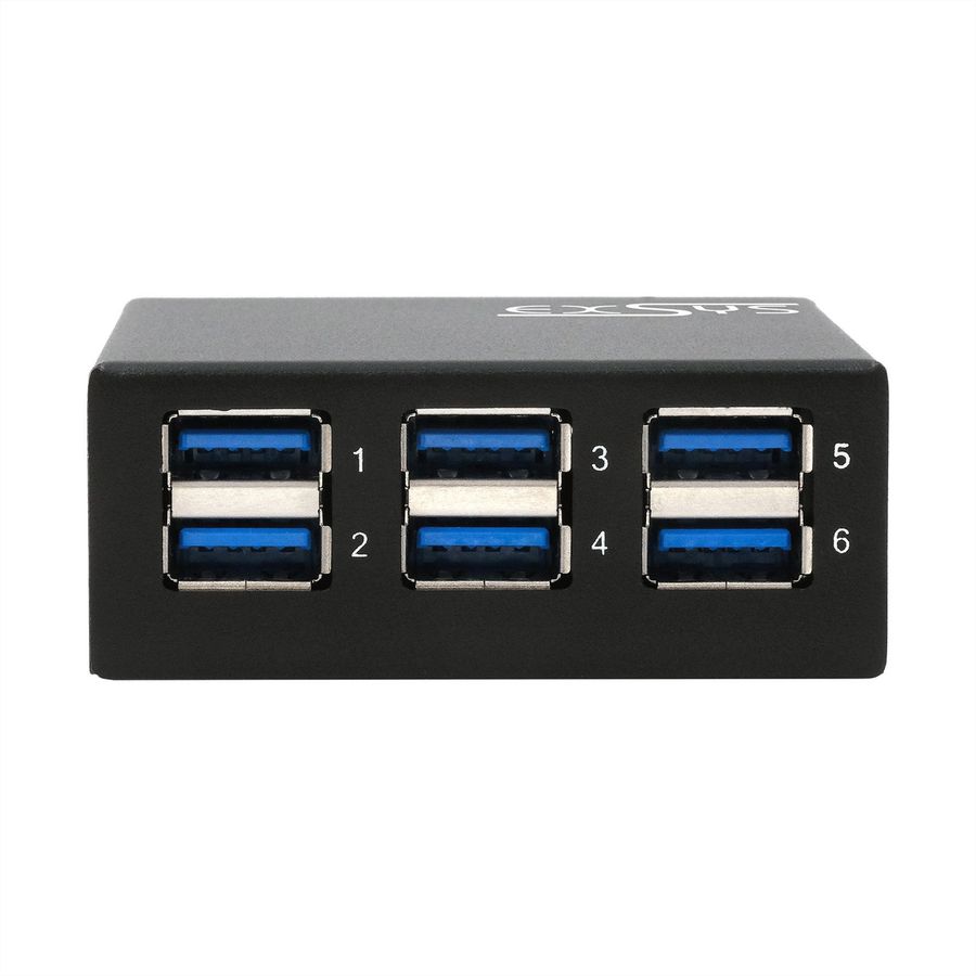 EXSYS EX-11246HMS Hub métallique USB 3.2 Gen 1 à 6 ports