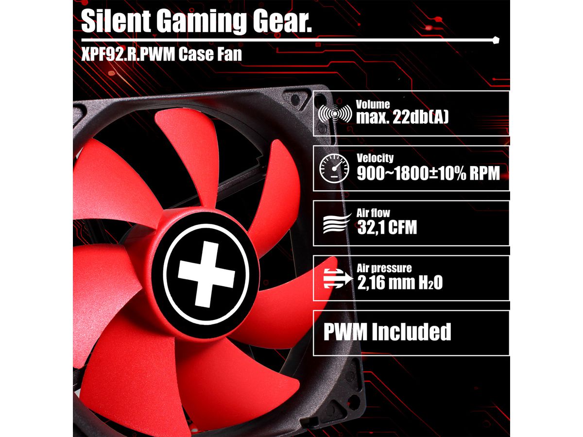 Xilence XPF92.R.PWM 92mm PWM Ventilateur de boîtier, 4PIN