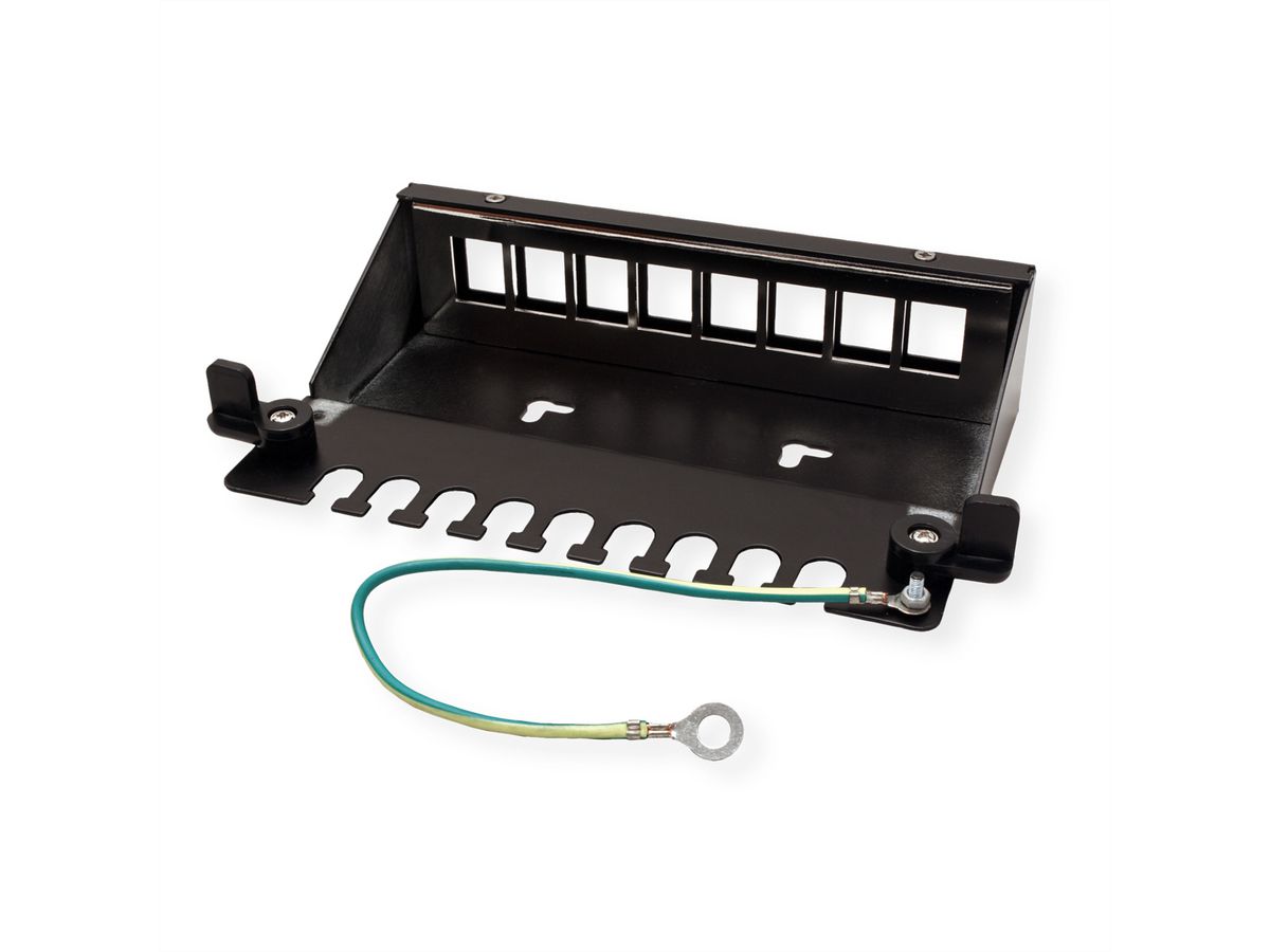 Panneau de brassage pour Keystones, 8 ports, noir