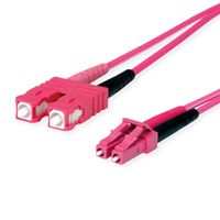 TELEGÄRTNER Câble adaptateur duplex 2x G50/125 OM4, 1x SC Duplex - 1x LC Duplex, violet, 1 m