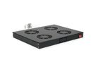ROLINE 19" Unité de ventilation, 4 ventilateurs, thermostat, noire