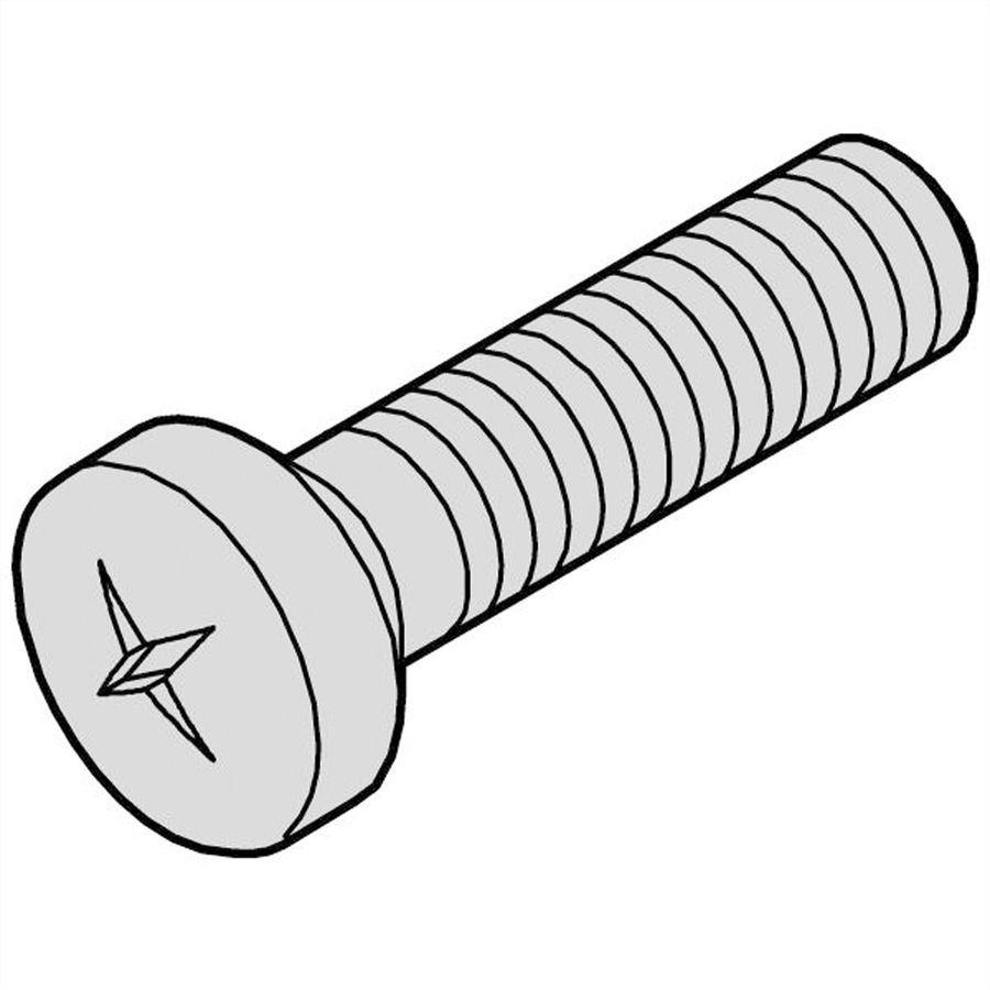 Vis à tête cylindrique de SCHROFF, surélevée, empreinte cruciforme, M2.5 x 8 mm, autotaraudante, zinguée