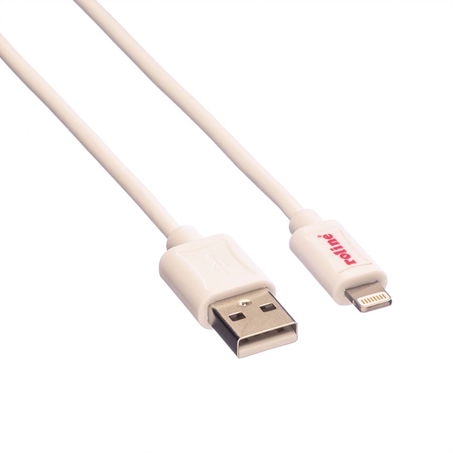 ROLINE Câble de charge et synchronisation pour appareils à connecteur 8pin, blanc, 1,8 m