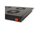 ROLINE 19" Unité de ventilation, 4 ventilateurs, thermostat, noire