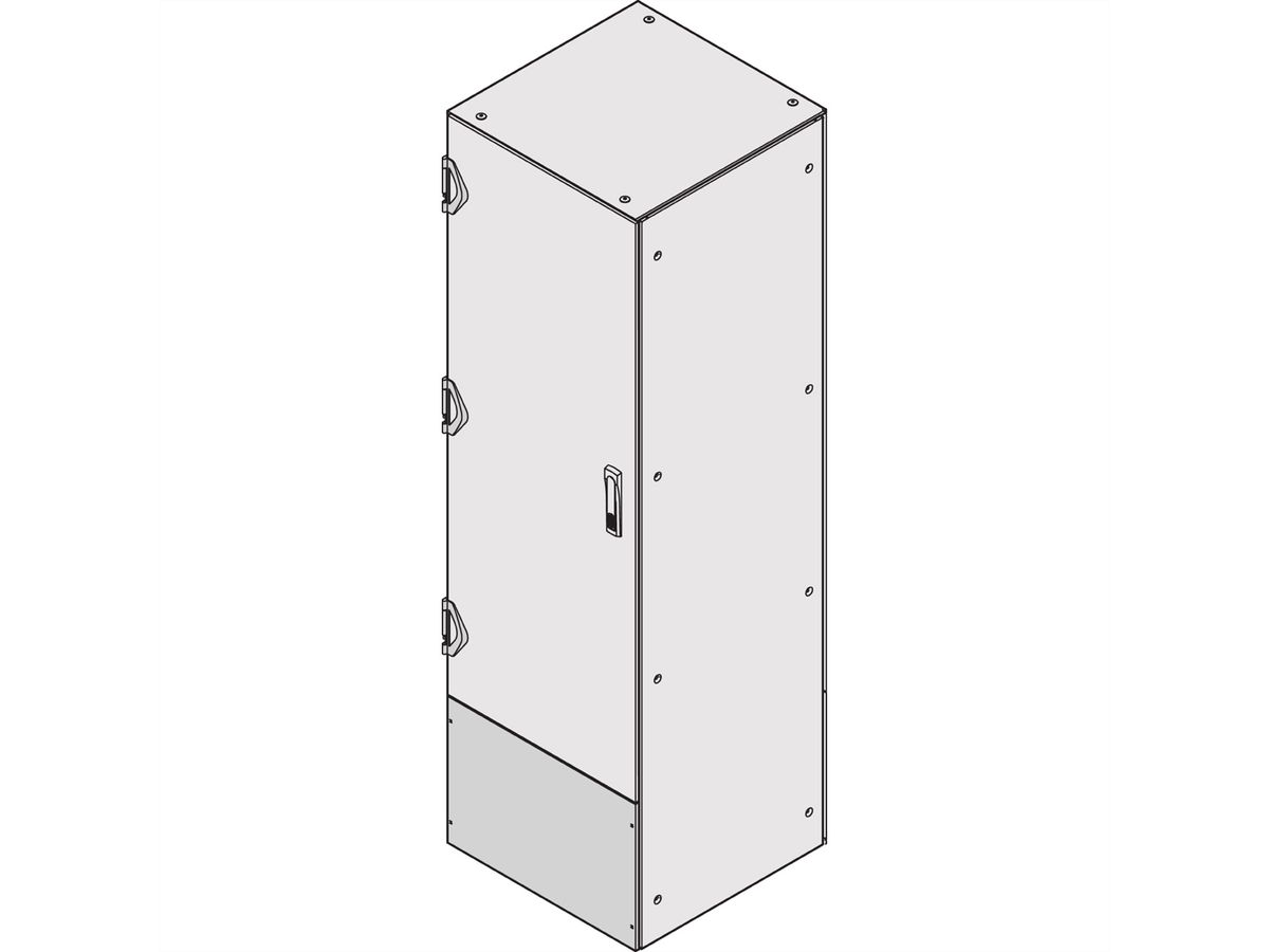 Plaque de connexion Varistar SCHROFF pour porte raccourcie/panneau arrière, IP 55, RAL 7021, 400H 600W