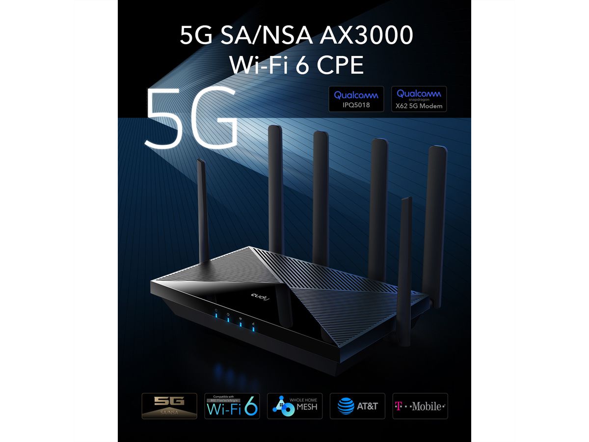 CUDY P5_EU AX3000 Routeur WiFi 6 5G Mesh, Gigabit