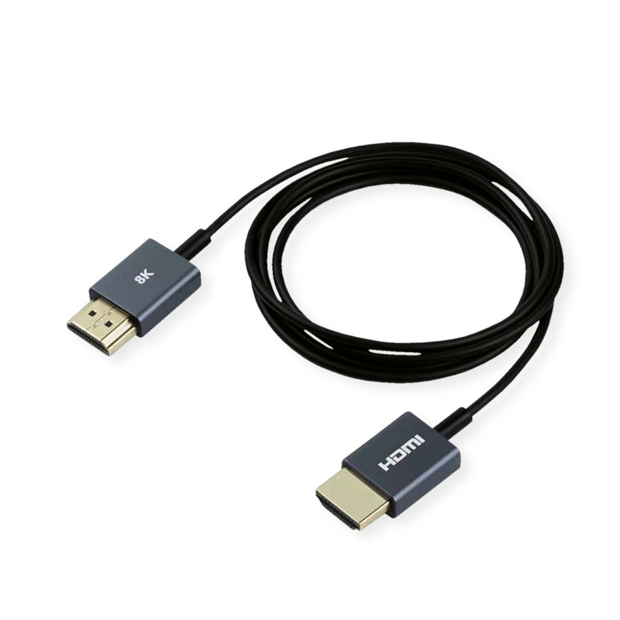 ROLINE Câble HDMI Ultra HD avec Ethernet, M/M, Ultra-Slim, coaxial, noir, 1,5 m