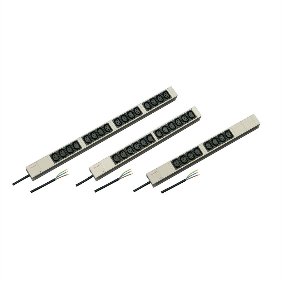 Bâtis de prises SCHROFF, IEC C13 avec câble de connexion ouvert, 16x IEC C13