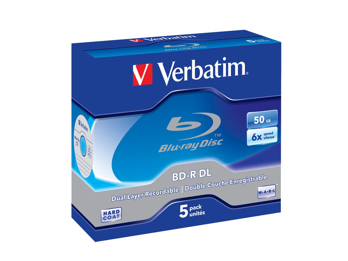 Verbatim BD-R DL 50GB 6 x 5 Pack Jewel Case BD-R 50Go 5pièce(s)