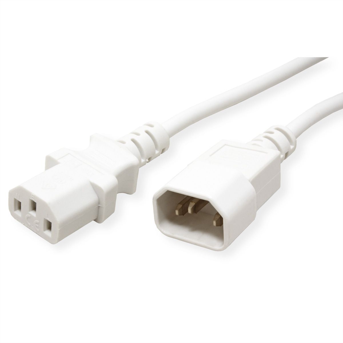 VALUE Câble d'alimentation, IEC 320 C14 - C13, blanc, 1,8 m