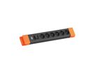 BACHMANN CONNECTUS 6xUTE , 1xinterrupteur 2,0m CEE7/7 noir/orange