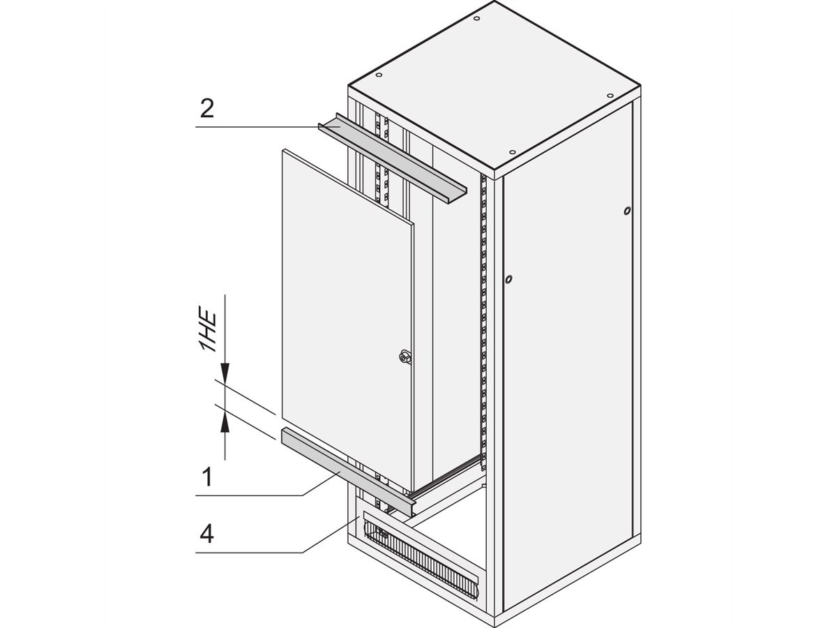 SCHROFF Eurorack Support de charnière de porte pour porte raccourcie, 19" Eurorack