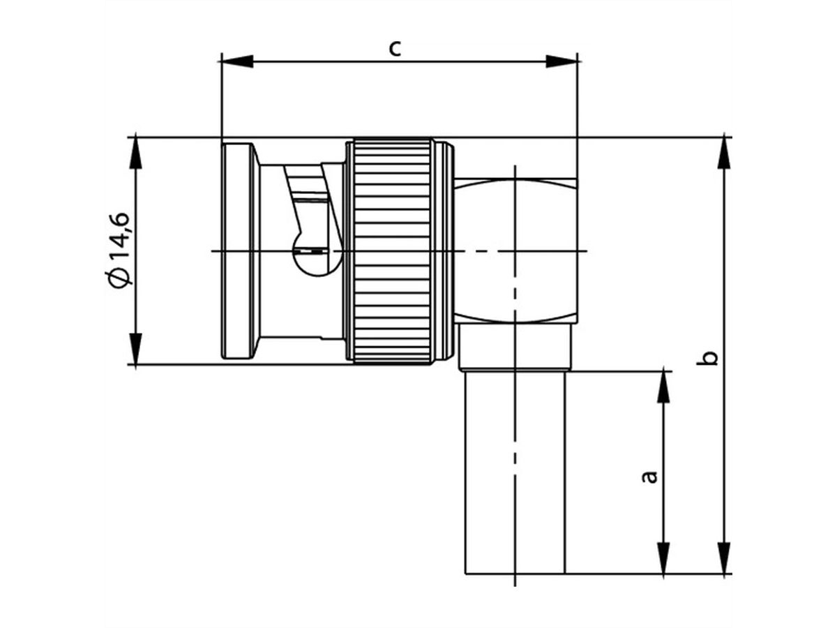 TELEGÄRTNER Fiche BNC coudée 75 Ohm