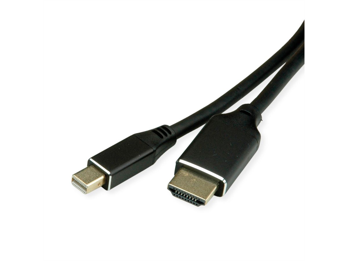 BACHMANN Mini DisplayPort vers HDMI 1,5m S.1 Mini DP S.2 HDMI, Mesure p.Ph.3mH05VV-F 5G2,5 CEE3x16A Lan