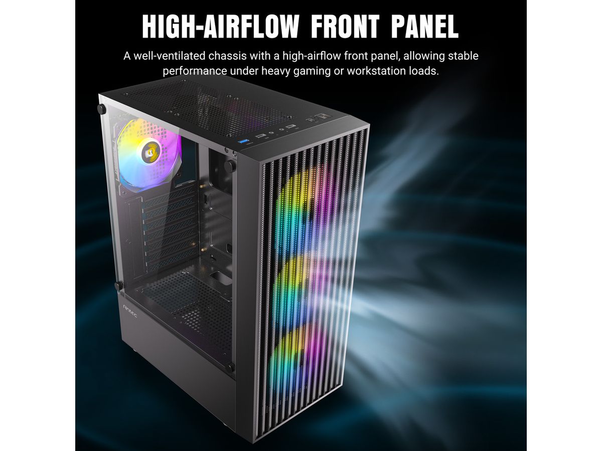 ANTEC AX27 RGB Elite Boîtier PC Midi Tower Gaming ATX, noir