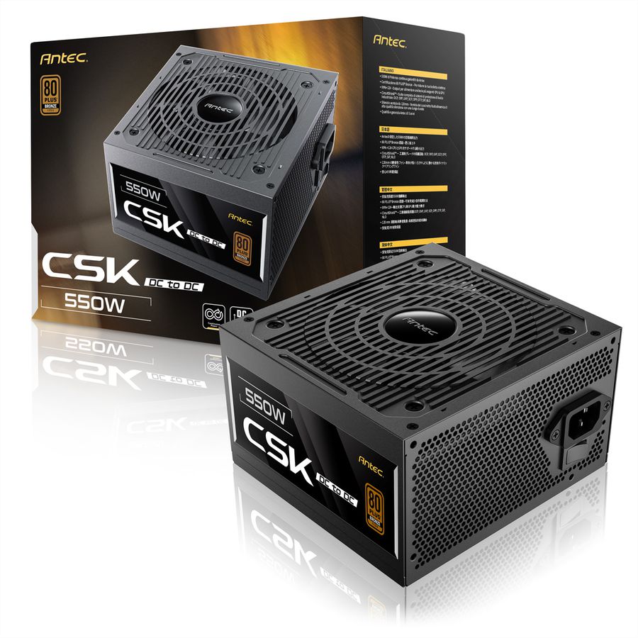 ANTEC CSK550DC Bloc d'alimentation PC 550W compatible ATX 2.52, noir