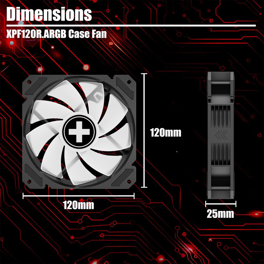 XILENCE Performance A+ REVERSE XF065, Ventilateur LED ARGB 120 mm noir