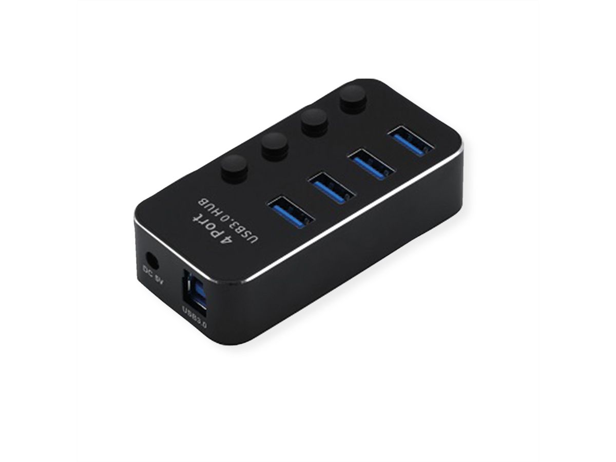 ROLINE Hub Notebook USB 3.2 Gen 1, 4 ports, noir