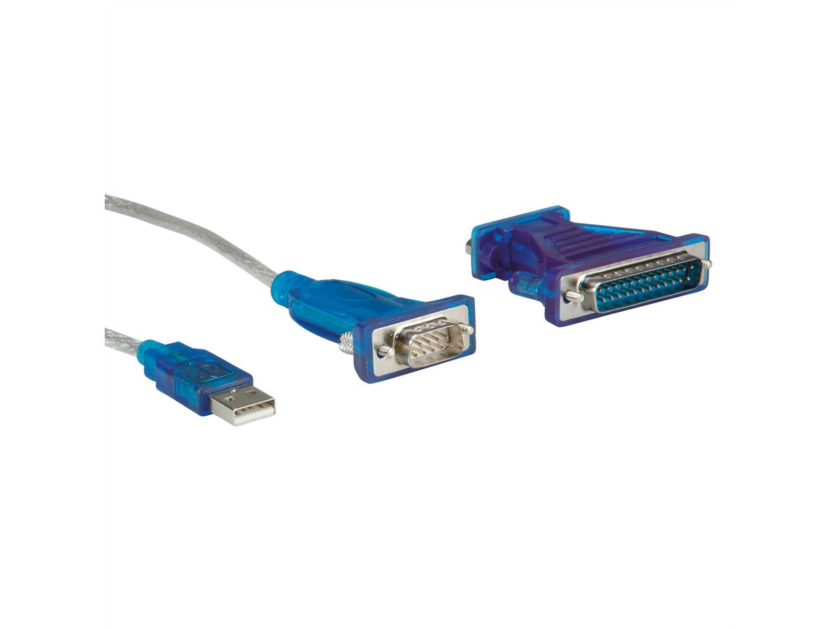 VALUE Câble convertisseur USB vers IEEE 1284, turquoise, 1,8 m - SECOMP  France