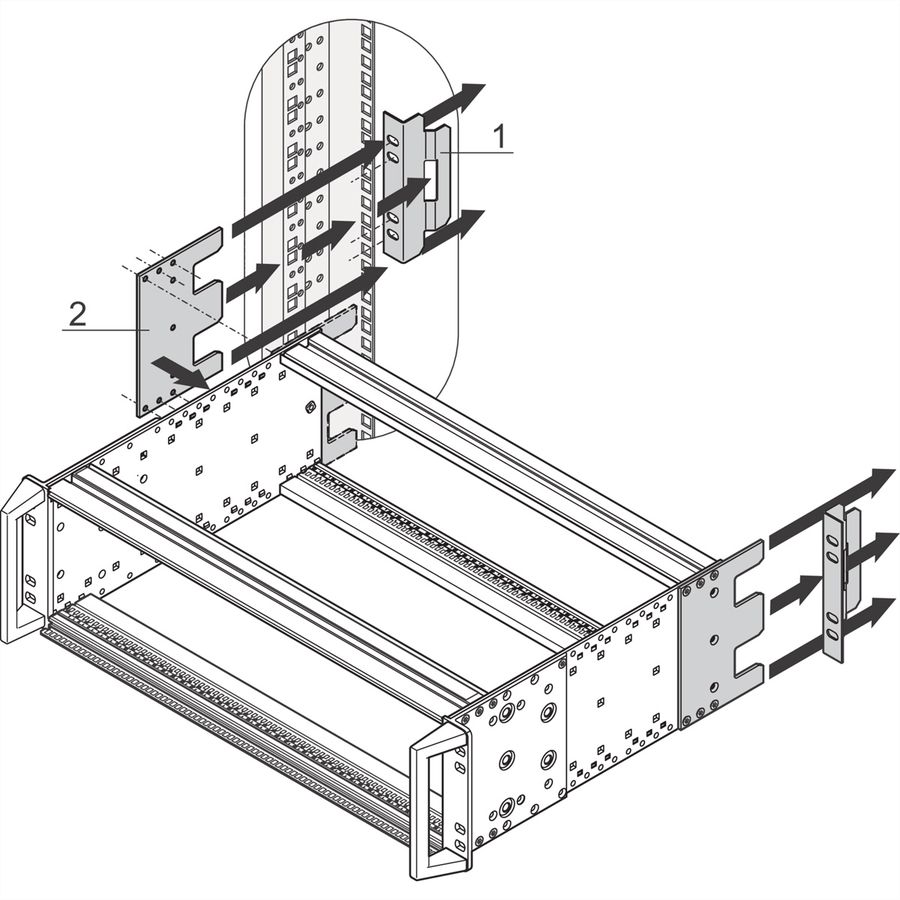 SCHROFF EuropacPRO Adaptateur pour fixation arrière, DL3 Standard dans une armoire, 3 U