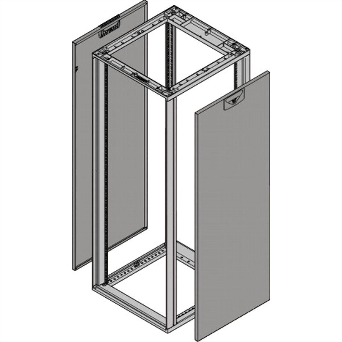 Panneau latéral Novastar SCHROFF pour usage intensif, RAL 7021, 20 U 600D