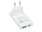 VALUE Chargeur USB, 2 ports type A+C, 65W, prise euro / US