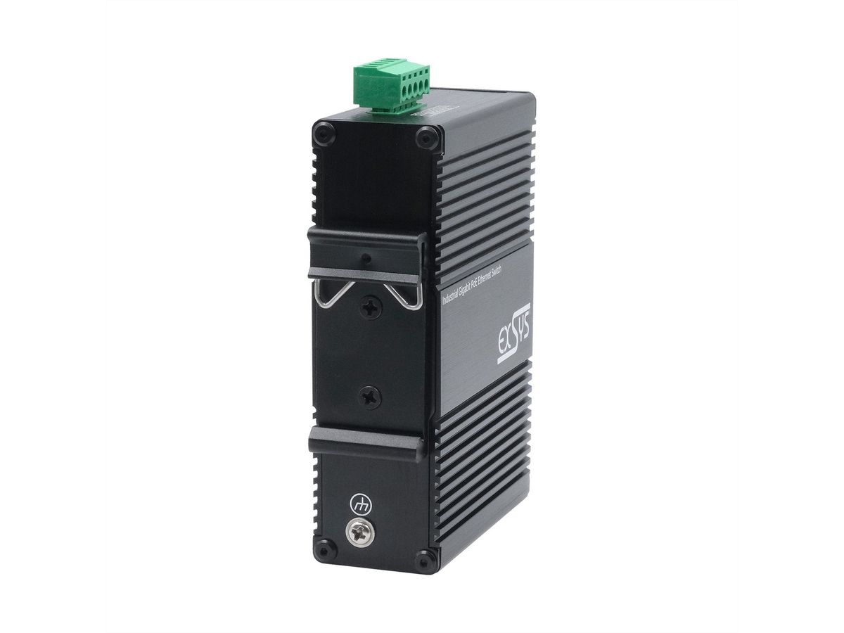 EXSYS EX-62030MPoE Mini Switch Gigabit SFP PoE+ industriel 5 ports, géré via le Web