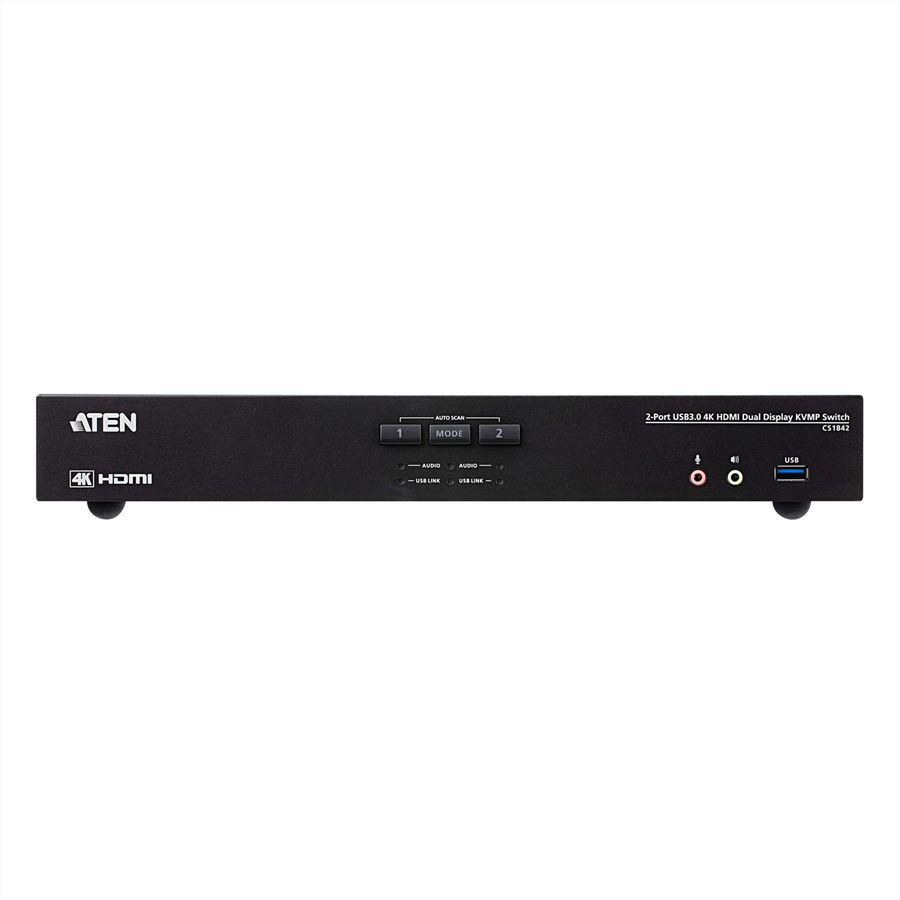 ATEN CS1842 Commutateur KVM deux affichages HDMI 4K 2 ports USB 3.0