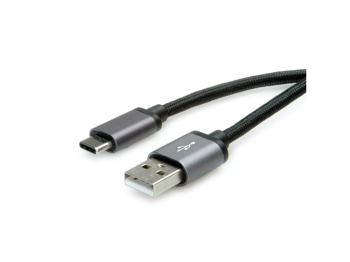 ROLINE Câble USB 2.0, C-A, M/M, noir, 3 m