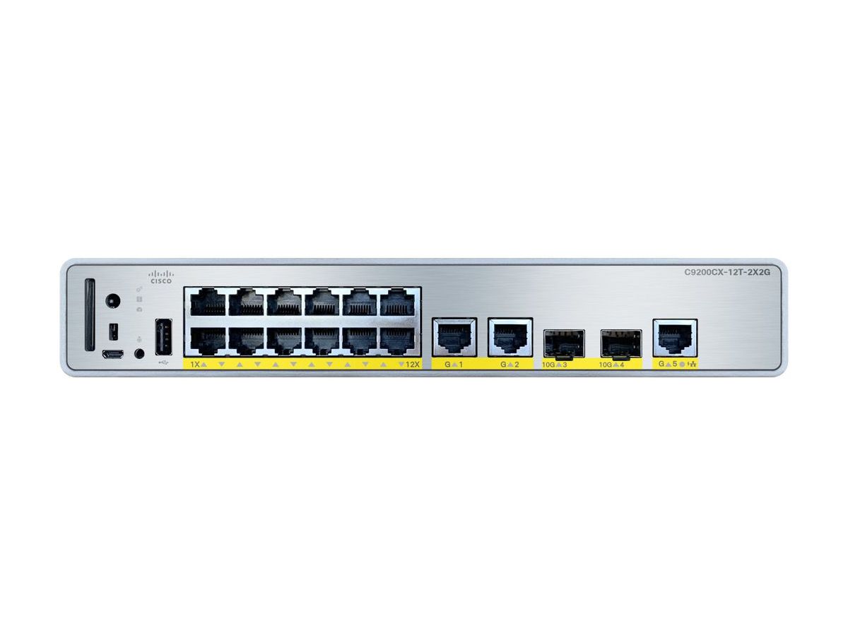 Cisco C9200CX-12T-2X2G-A commutateur réseau Géré Gigabit Ethernet (10/100/1000) Connexion Ethernet, supportant l'alimentation via ce port (PoE)