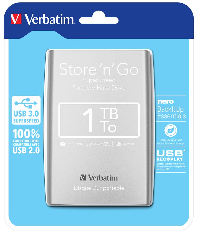 Verbatim Store 'n' Go 1000Go Argent disque dur externe