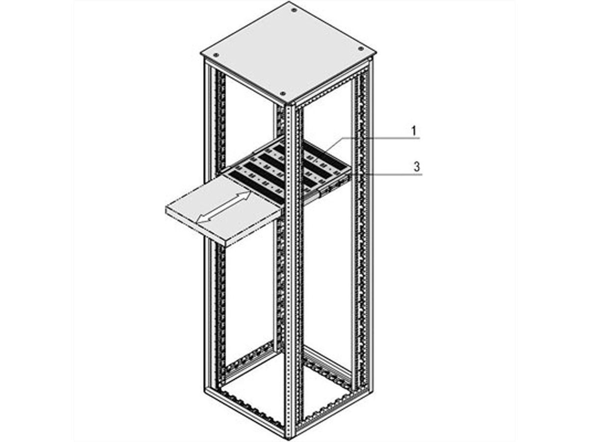 SCHROFF VARISTAR Etagère 19", télescopique, 30kg, avec rails