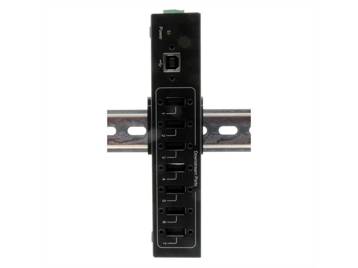 EXSYS EX-11217HMVS HUB 7 ports USB 2.0 métal avec alimentation 5V/2A Genesys Chipset