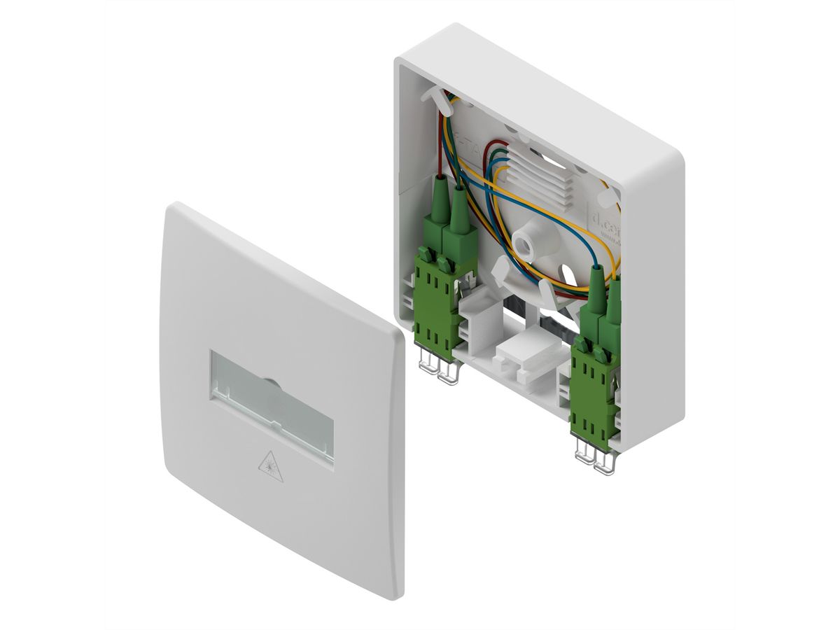 d.center® Gf-TA 42 pré-assemblée et terminée, équipée de deux connecteurs LCD/APC et de deux câbles LC/APC duplex , 20 m
