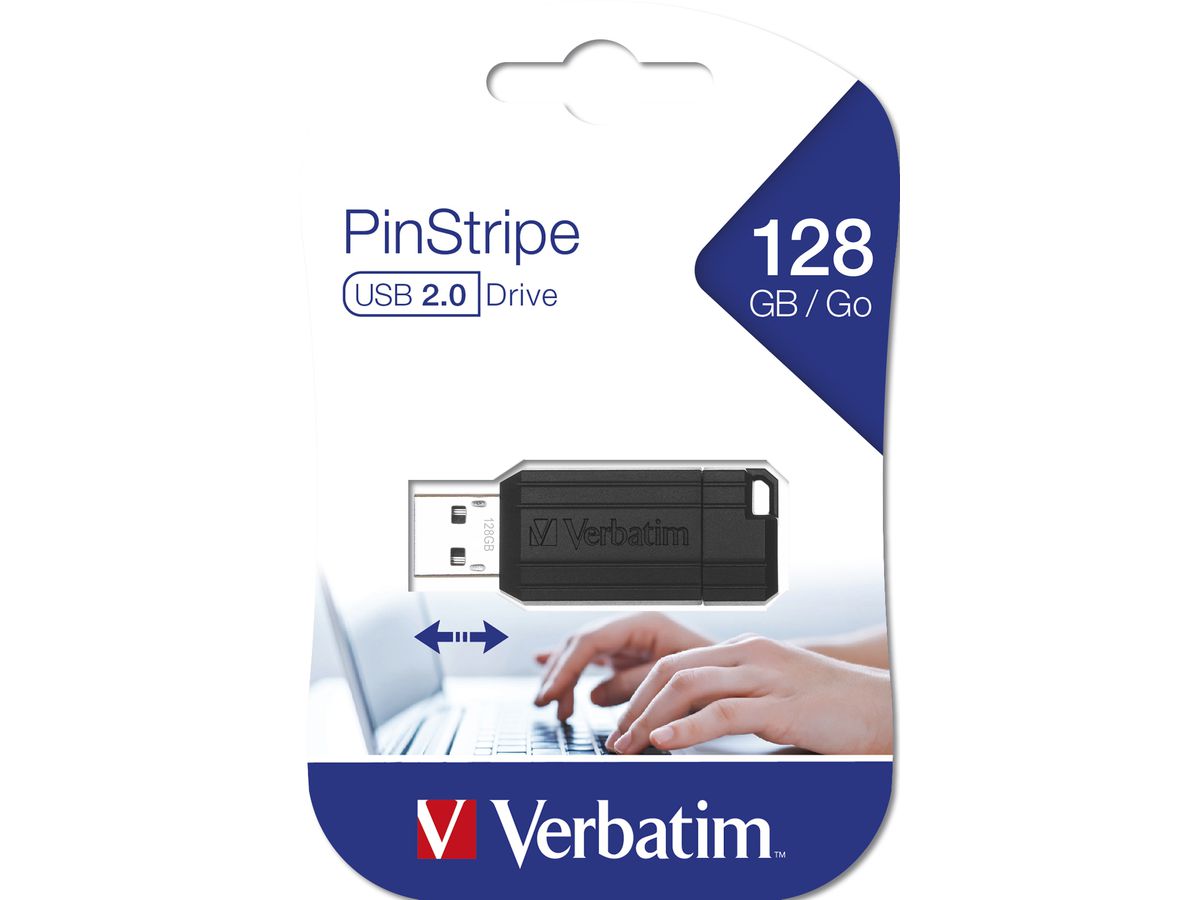 Verbatim PinStripe 128GB lecteur USB flash 128 Go USB Type-A 2.0 Noir