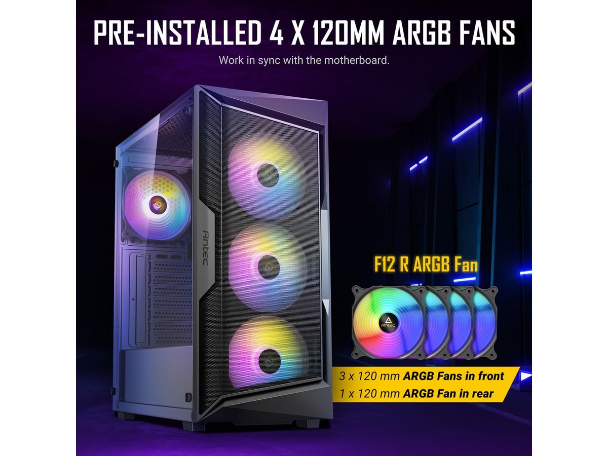 ANTEC AX61 Elite Boîtier PC Midi Tower Gaming ATX, noir