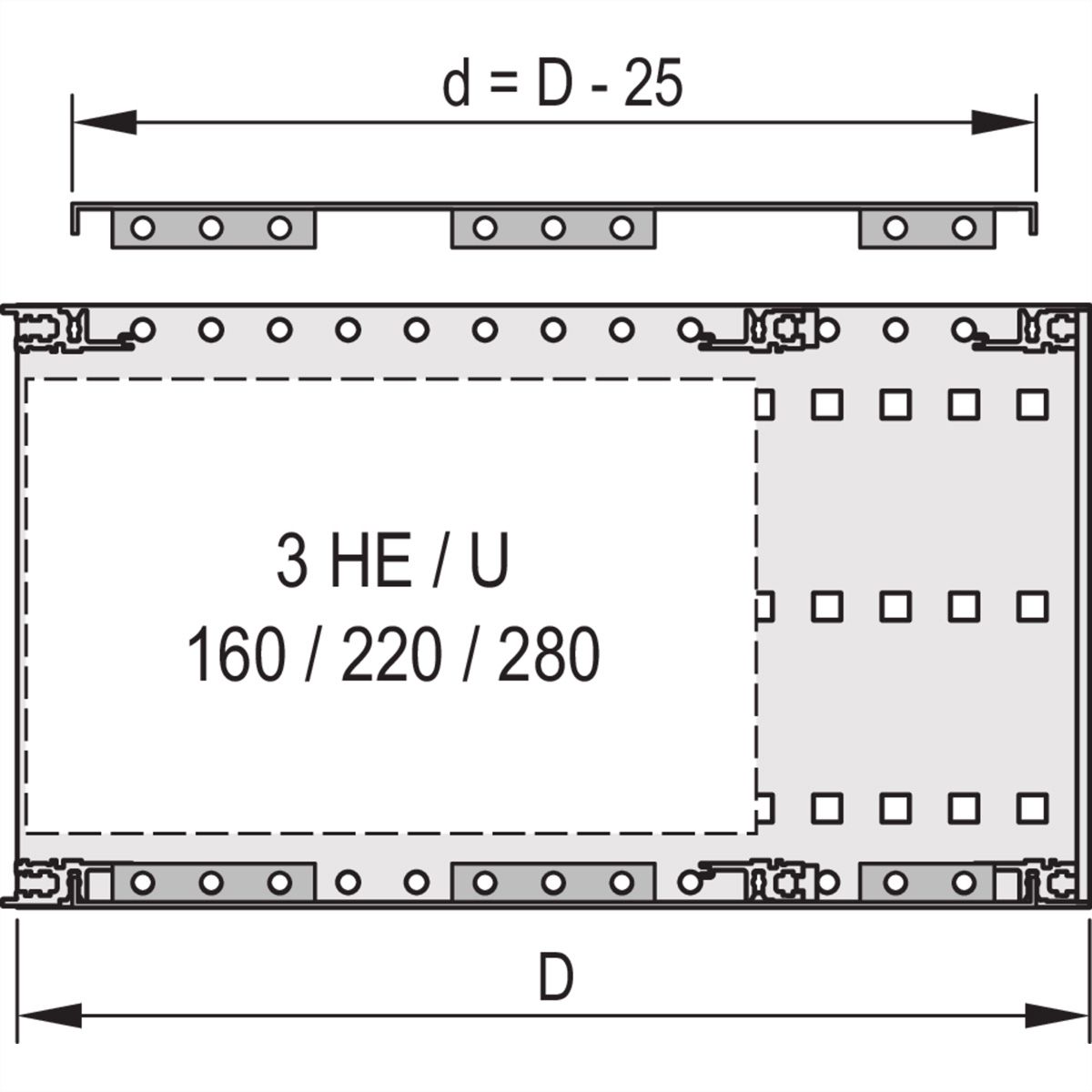 Plaque de recouvrement EuropacPRO SCHROFF pour boulonnage au panneau latéral, 84 HP, 415 mm
