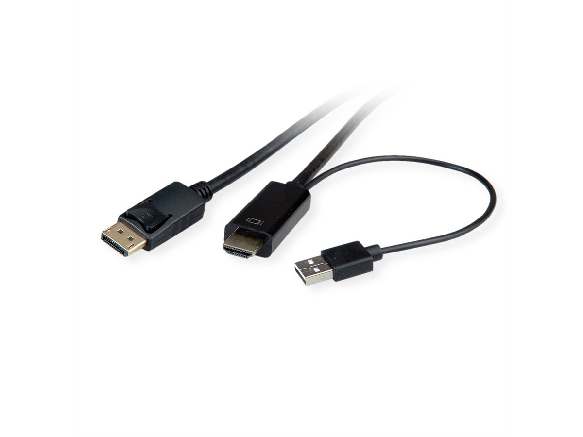 ROLINE Câble UHDTV - DisplayPort, M/M, noir, 1 m