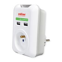 ROLINE Prise de courant avec chargeur USB, version UTE