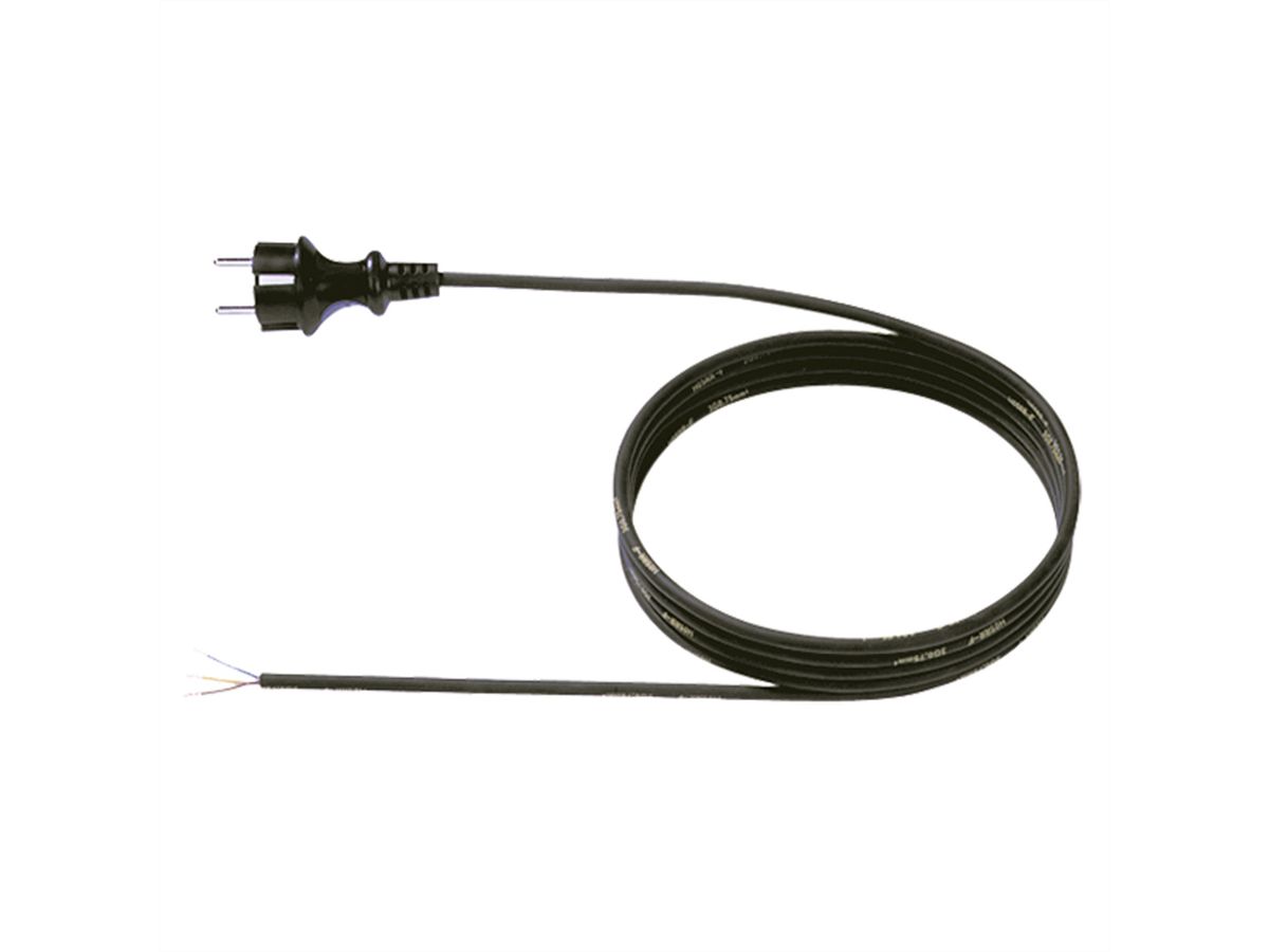 BACHMANN Câble néoprène 3G0,75 5m, H05RR-F 3G0.75 noir 32/fils ouverts