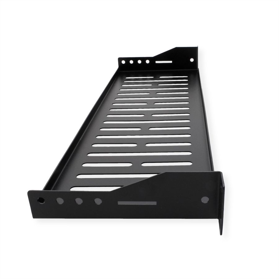 VALUE Etagère 19", 485 x 150 mm, 1 U, max. 10 kg, forme en U, noir