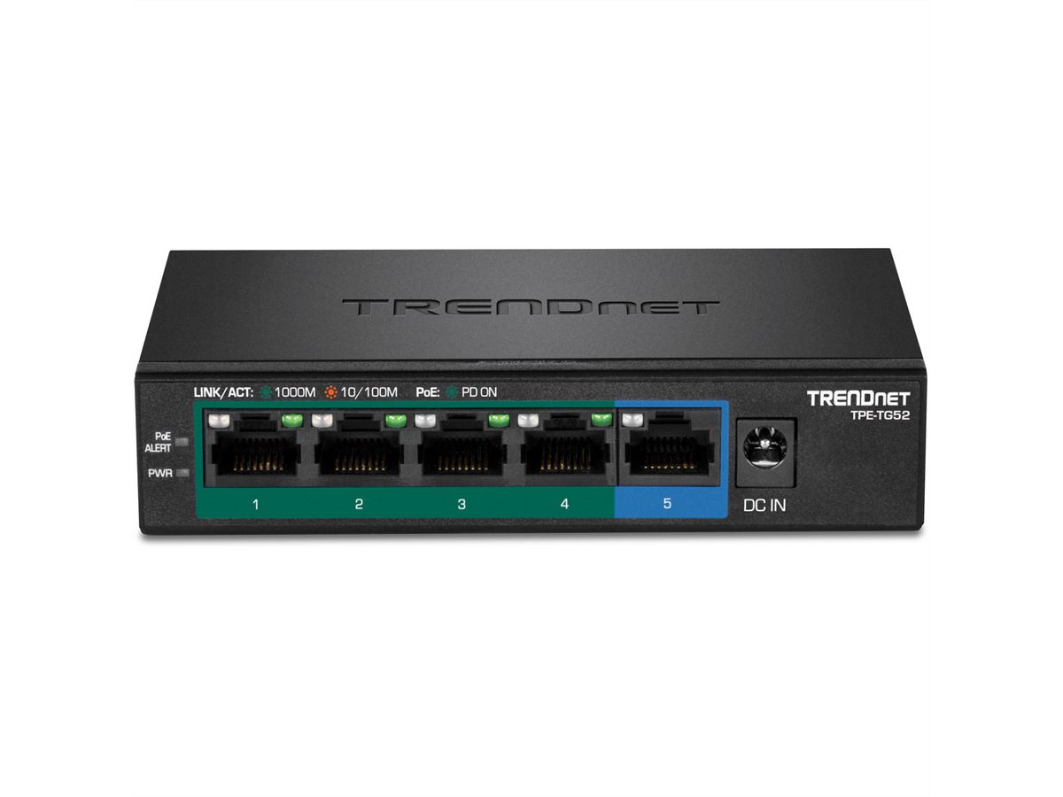 TRENDNET TPE-TG52 Switch PoE+ Gigabit à 5 ports