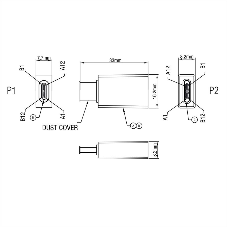ROLINE Protecteur de données USB, type C-C